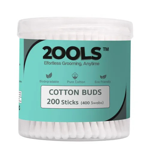 Image of 2ools Cotton Buds, Gentle Cotton Swabs for Personal Hygiene and Beauty (White) (200 Sticks (400 Swabs))