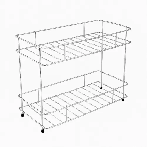 Image of 2 Shelf Stainless Steel 2 Layer Countertop Spice Rack 