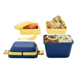 3-Compartment Airtight Lunch Box with Handle
