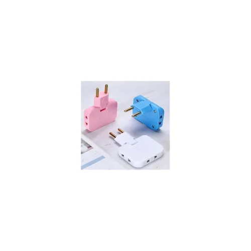 Image of 3-in-1 Rotatable EU to US Plug Adapter