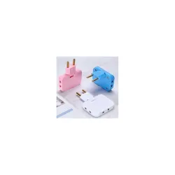 3-in-1 Rotatable EU to US Plug Adapter 180° Extension with Foldable Multi-Socket, Mini Slim Wireless Outlet Converter, 2-Pin Rotate Plug, Compact Travel-Friendly Design Multicolor (Standard_...