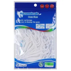 3 in 1 Tooth Cleaning Fresh Dental Floss Toothpick Cleaners,Oral Care Plastic Disposable Teeth Flossing Thread Toothpicks Stick Set for Fresh, Healthy and Breath Gums(Pack of 50pcs)