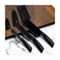 3 Pcs Kitchen Knife Set with Protective Blade Covers