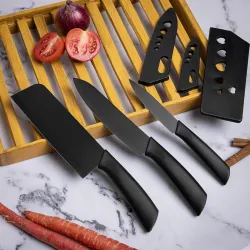 3-Piece Stainless Steel Chef Knife Set – Sharp Kitchen Knives with Ergonomic Handle for Home & Professional Use