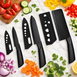 3 Pieces Kitchen Knife Set Meat Knife Chef Knife with Non-Slip Handle Sharp