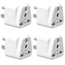 3-Pin US Conversion Plug Type-B  Electrical Adapter (Pack of 4)