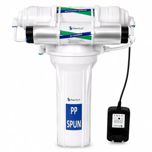 Image of 3 Stage Gravity Base Filter Without RO For Municipal Water With Active Carbon & UV Water Purifier