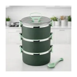 3 Tier Stainless Steel Insulated Lunch Box for Office Use