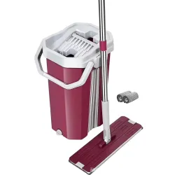 360° Hands-Free Squeeze Microfiber Flat Mop with 1 Reusable Pad
