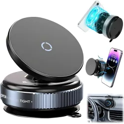 360° Magnetic Car Phone Mount with Vacuum Suction Cup