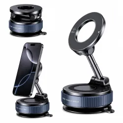 (1 Year Warranty) 360° N52 Strong Magnetic Vacuum Phone Holder, Strong Suction Mobile Mount for Car Dashboard, Windshield, Mirror & Smooth Surfaces, Hands-Free Universal Smartphone Holder -....