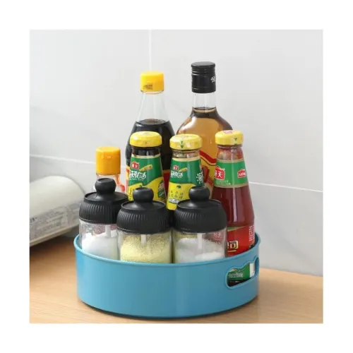 Image of Multi-Purpose 360° Rotating Organizer Tray/Kitchen Organizer/Multi- Function Rotating Tray/Cosmetics Organizer (Blue,Pac