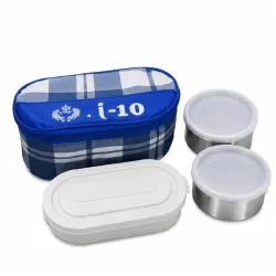 3 Container Stainless Steel Lunch Box with Airtight Lids | Leakproof Food Storage Tiffin Box | BPA-Free Lunch Box for Office, School & Travel