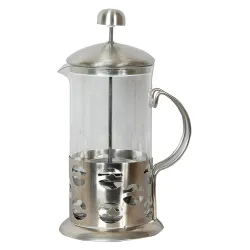3D CREATIONS French Press Coffee And Tea maker 4 level filtration Heat Resistance Borosilicate Glass 350 ML.