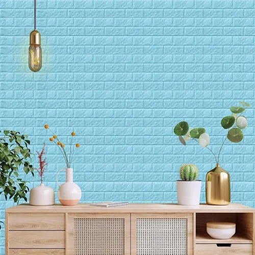 Image of 3D Diamond Wallpaper for Home (70 x 70 cm Brown)