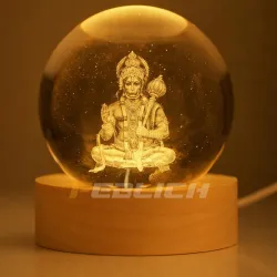 3D Hanuman Crystal Ball Night Lamp, Solar System Hanuman Crystal Ball Night