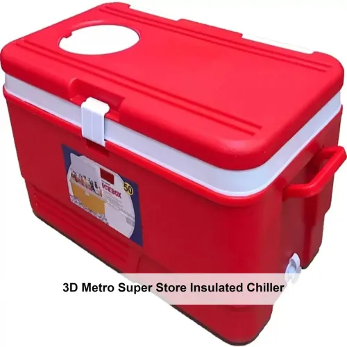 Image of 3D METRO SUPER 50ltr Ice Box Insulated Chiller (Red, 50 L)