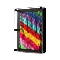 3D Pin Art Sensory Toy Rainbow Needles Fidget Palm Board Extra Large