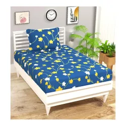 VAS COLLECTIONS 3D Printed Microfiber Bedsheet – Single, 144 TC, Light Purple & White