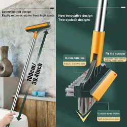 3-in-1 Bathroom Toilet Cleaning Brush with Wiper