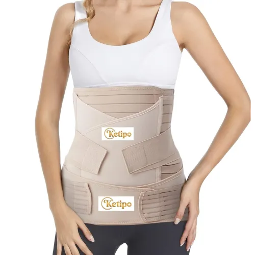 Image of 3 in 1 Postpartum Support - Recovery Belly/waist/pelvis Belt Shapewear Slimming Girdle, Beige