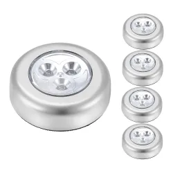 3-Pack LED Battery-Powered Wireless Touch/Push Lights