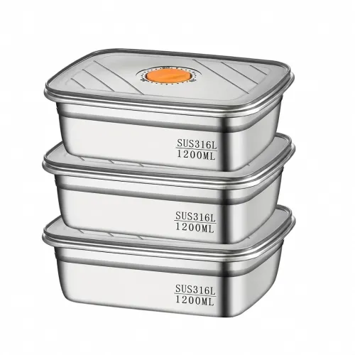 Image of (3PCS -1200ml Stainless Steel Food Storage Containers 