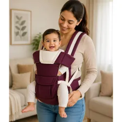 4-in-1 Baby Carrier Bag – Adjustable Hands-Free Baby Carry Bag for 0 to 3 Year Baby, New Born Baby Carrier & Kangaroo Bag with Safety Belt (Purple)