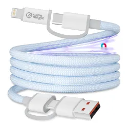 4-in-1 Multiport Type-C to Lightning Cable 65W 3A PD Fast Charging 480Mbps Data| for Mobile Tablet iPhone iPad Laptop Ma