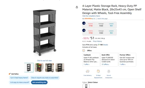 Image of 4-Layer Plastic Storage Rack