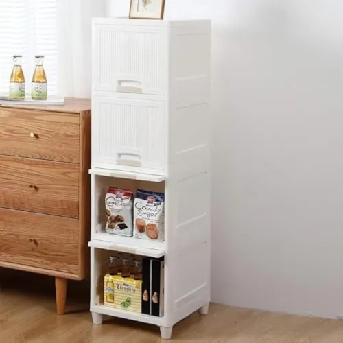 Image of 4 Units Plastic Cupboard for Clothes Storage