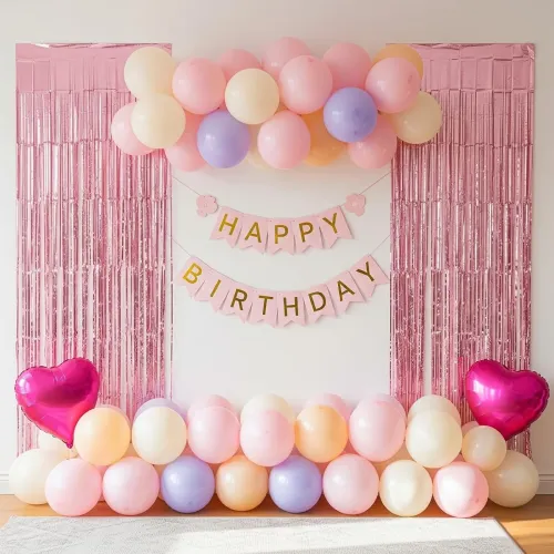 Image of 40 Pcs Birthday Decoration Kit | Balloons, Banner