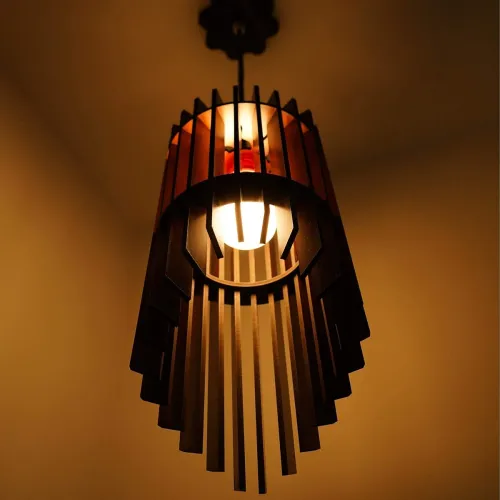 Image of 408 Hanging Lamp Antique Wooden Ceiling Light