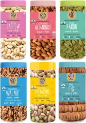 41 foods Dry Fruits Combo Pack of Healthy Cashew Almond Pista Raisin Walnut Figs 600 GM