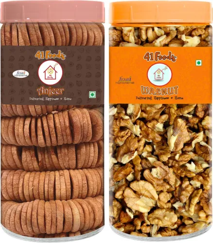Image of 41 foods Dry fruits combo pack of Akhrot Anjeer 500GM