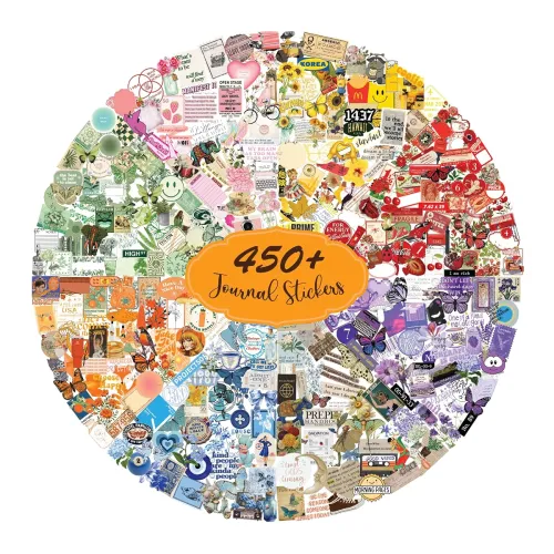 Image of 450 PCS Vintage Retro Journal Stickers for Scrapbooking, Bullet Journal