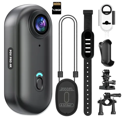 Image of 4K Mini Action Camera WiFi 128GB Thumb POV Portable Video Recorder 