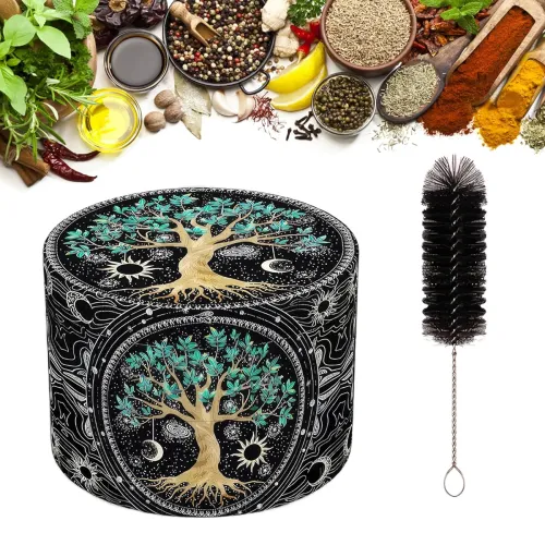 Image of 4-Layer Herb & Spice Grinder with Cleaning Brush