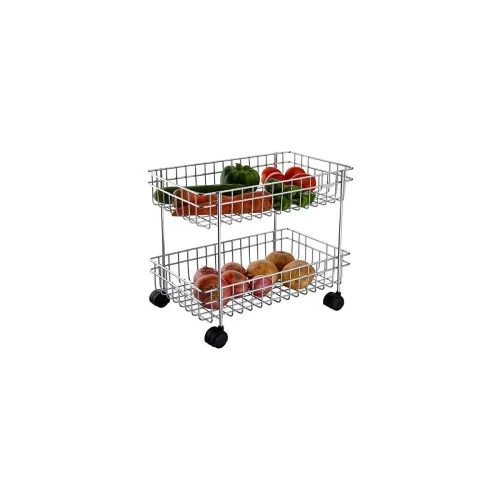 Image of 4 Layer Stainless Steel Kitchen Trolley Rack