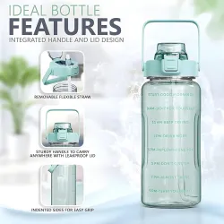 4Mura 2 L Capacity Belt Straw Transparent Bottles