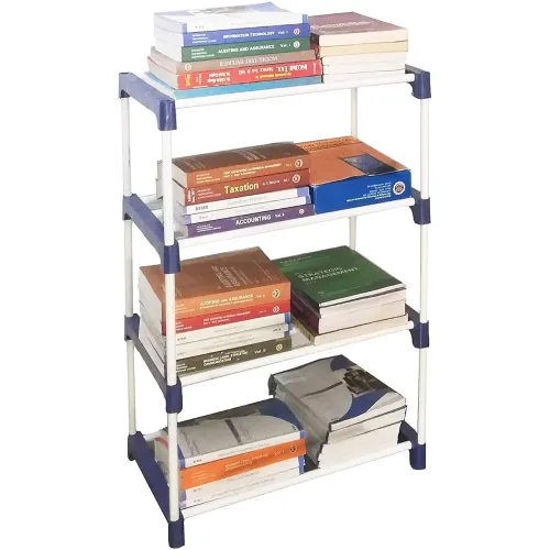 Image of 4-Tier Book Rack - Sturdy Multi-Level Storage Organizer for Books