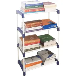 4-Tier Book Rack - Sturdy Multi-Level Storage Organizer for Books, Magazines, and Office Supplies, Space-Saving Design”Adjustable Multi-Functional Book Organizer,Book Rack,Bookshelf Storage