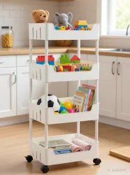VM BOND Fruits/Vegetables Kitchen Rack Multipurpose 4XL Rectangle Kitchen Storage Folding Rack Plastic