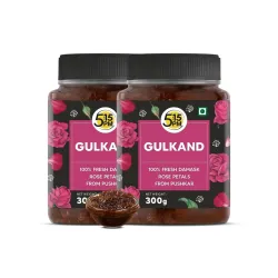 5:15PM Gulkand 300gm | Premium Rose Petal Jam | Sun Cooked Damask Rose Gulkand| 100% Natural & Pure |Fresh Rose Petals Jam -300g (Pack of 2)
