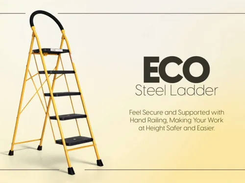 Image of 5 Step Steel Ladder for Home With Anti Skid shoes Steel Ladder (With Platform)