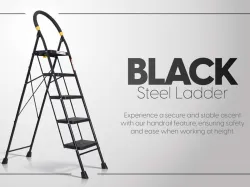 5 Step Steel Ladder for Home With Anti Skid shoes Steel Ladder (With Platform)
