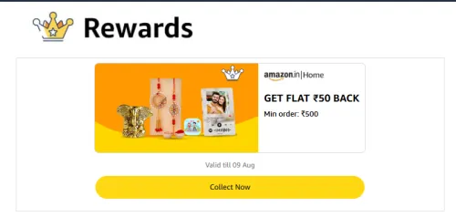 Image of Amazon Home Reward: ₹50 back on order above ₹500