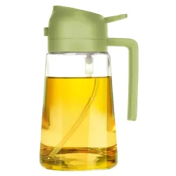 500ml Olive Oil Sprayer for Cooking - 2 in 1 Olive Oil Dispenser for Kitchen Gadgets, Air Fryer, Salad, and BBQ - Green