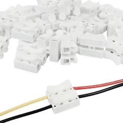 50Pcs CH2 Premium Spring Wire Connectors, Quick Spring Connector, Electrical Cable Clamp Terminal Block Connector, LED Strip Light Wire Connecting (Pack of 50 PCS)