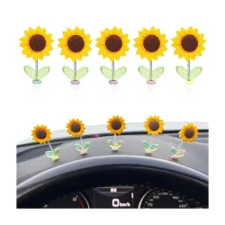 5Pcs Mini Sunflower for Car 
